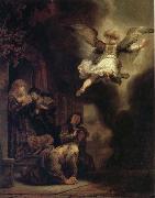REMBRANDT Harmenszoon van Rijn The Archangel Raphael Taking Leave of the Tobit Family oil painting artist